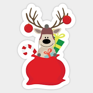 Santa Claus sends you Surprise gif with Mr Reindeer this Christmas Sticker